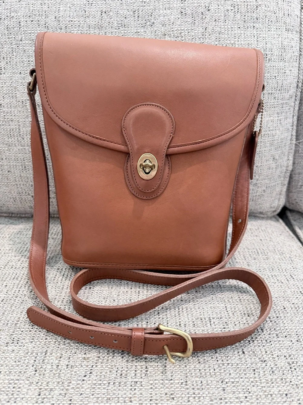 Vintage Coach Bradley Bucket Bag in British Tan Made in USA in 1993